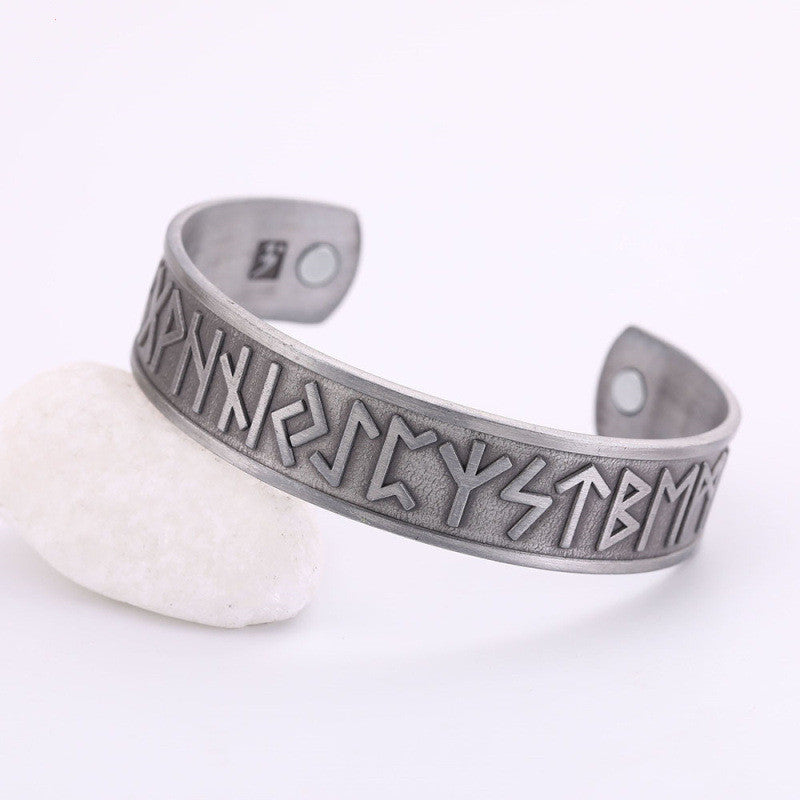 Slavic Viking Geometric Open Cuff Bracelet
