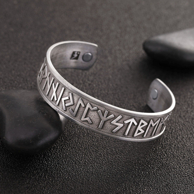 Slavic Viking Geometric Open Cuff Bracelet