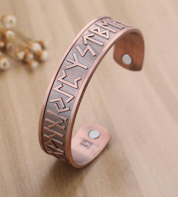 Slavic Viking Geometric Open Cuff Bracelet