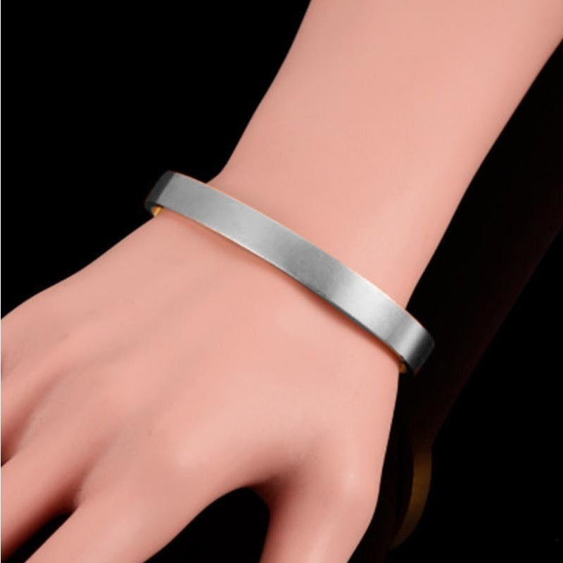 Dual-Tone U-Shape Cuff Bracelet