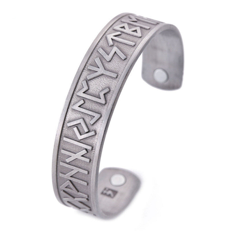 Slavic Viking Geometric Open Cuff Bracelet