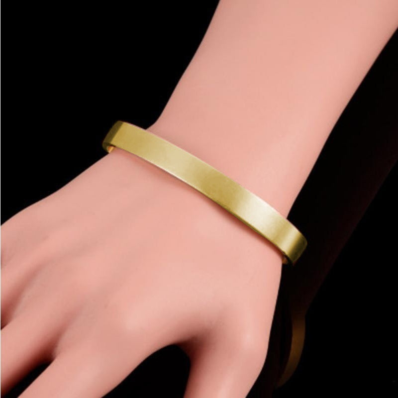Dual-Tone U-Shape Cuff Bracelet