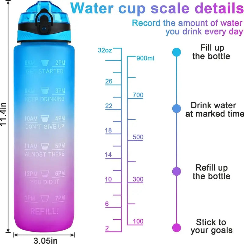 The 32oz Time-Marked Water Bottle