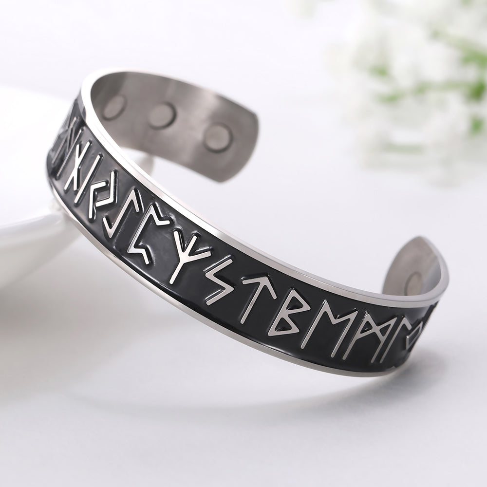 Slavic Viking Geometric Open Cuff Bracelet